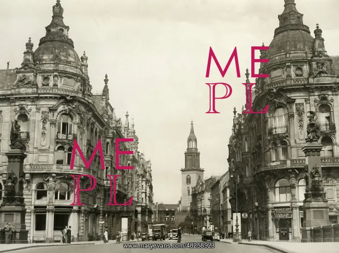 : The Kaiser-Wilhelm-Allee and the Marienkirche : The Kaiser-Wilhelm-Allee and the Marienkirche