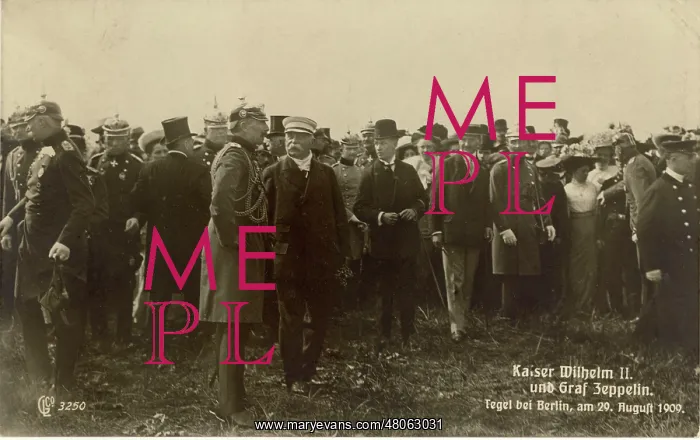 : Kaiser Wilhelm II with Count Graf von Zeppelin : Kaiser Wilhelm II with Count Graf von Zeppelin