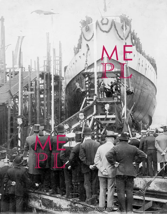 : Kaiser Wilhelm II at launch of ship, Kiel, Germany : Kaiser Wilhelm II at launch of ship, Kiel, Germany