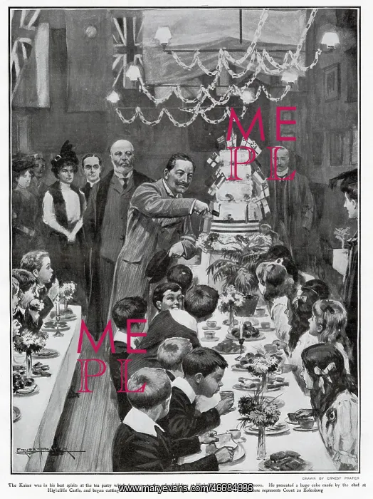 : Kaiser Wilhelm II Visiting Children in a School 1907 : Kaiser Wilhelm II Visiting Children in a School 1907
