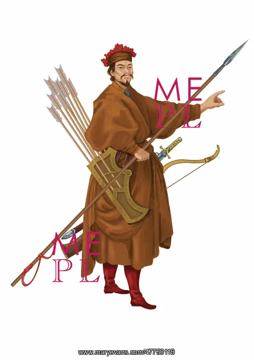  : Kalmyk archer with bow, arrows and spear
