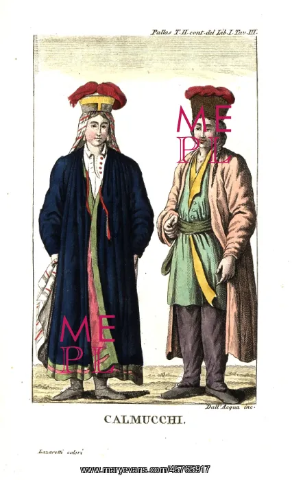 : Kalmyks in traditional costume : Kalmyks in traditional costume