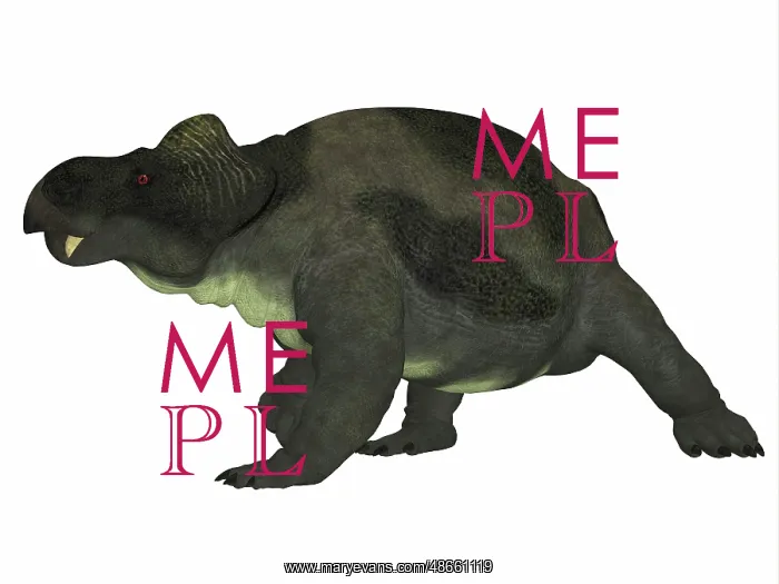 : Kannemeyeria dinosaur, side profile : Kannemeyeria dinosaur, side profile
