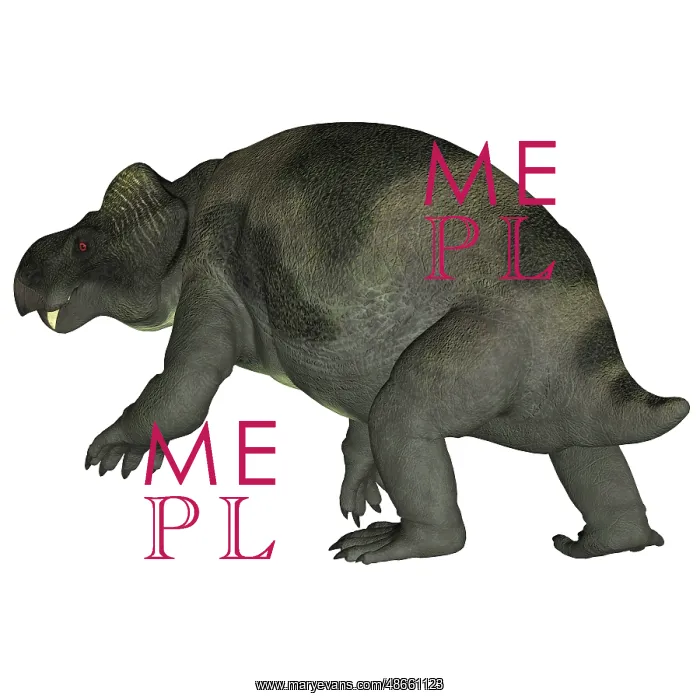 : Kannemeyeria dinosaur, rear view : Kannemeyeria dinosaur, rear view