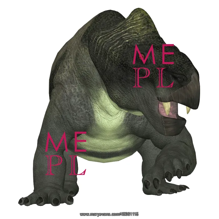 : Kannemeyeria dinosaur, front view : Kannemeyeria dinosaur, front view