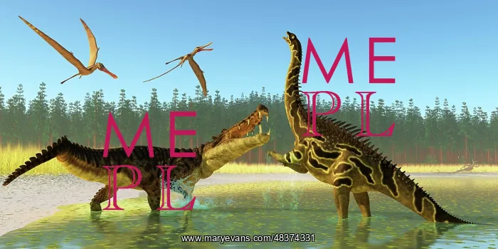: A Kaprosuchus reptile confronts an Agustinia dinosaur : A Kaprosuchus reptile confronts an Agustinia dinosaur