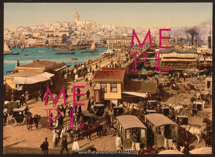 : Kara-Keui (Galata) and view of Pera, Constantinople, Turkey : Kara-Keui (Galata) and view of Pera, Constantinople, Turkey