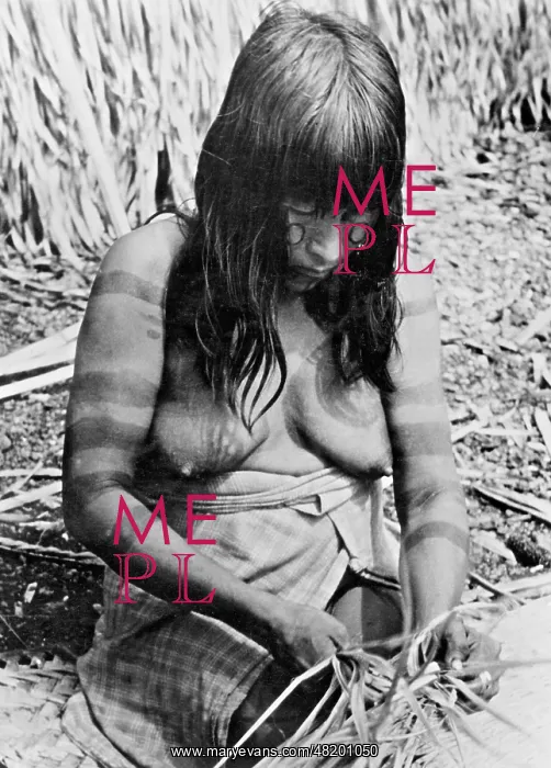 : Karaja Indian woman plaiting : Karaja Indian woman plaiting