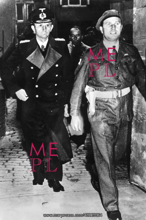 : Karl Doenitz and Albert Speer after their arrest in Muerwik : Karl Doenitz and Albert Speer after their arrest in Muerwik
