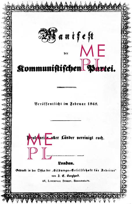 : KARL MARX / MANIFESTO / C19 : KARL MARX / MANIFESTO / C19