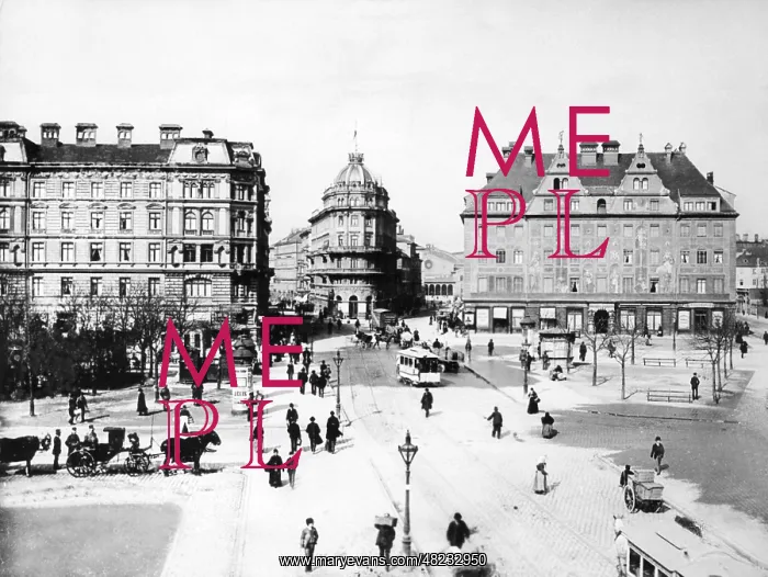 : Karlsplatz (Stachus) in Munich around 1890 : Karlsplatz (Stachus) in Munich around 1890
