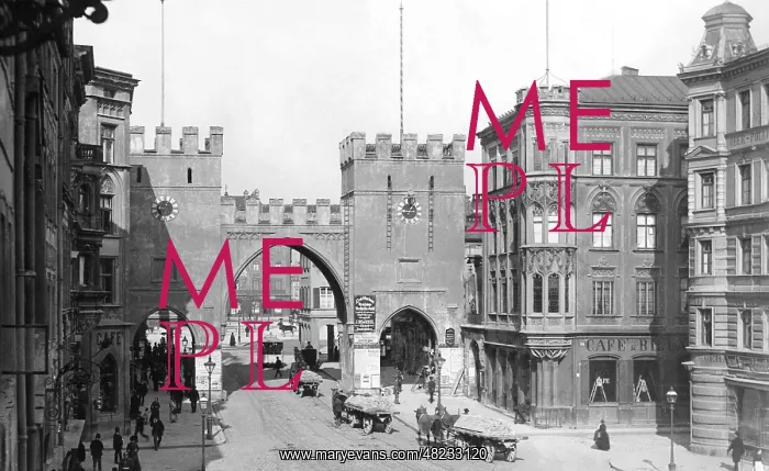 : Karlstor in Munich, about 1900 : Karlstor in Munich, about 1900