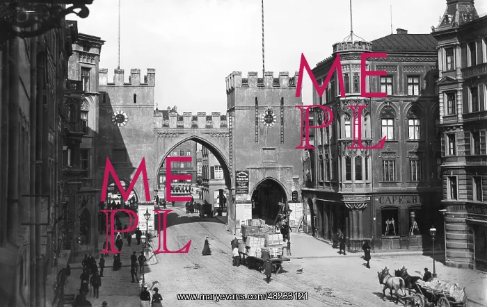 : Karlstor in Munich, about 1900 : Karlstor in Munich, about 1900