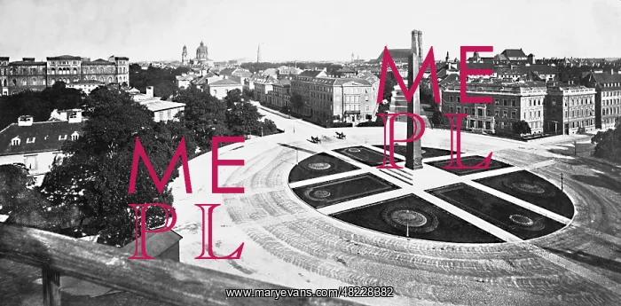 : Karolinenplatz in Munich with obelisk before 1914 : Karolinenplatz in Munich with obelisk before 1914