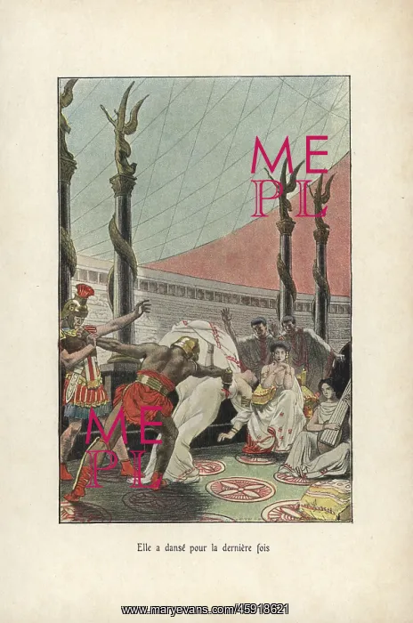 : Karysta dances in front of the Roman Empress and is killed : Karysta dances in front of the Roman Empress and is killed
