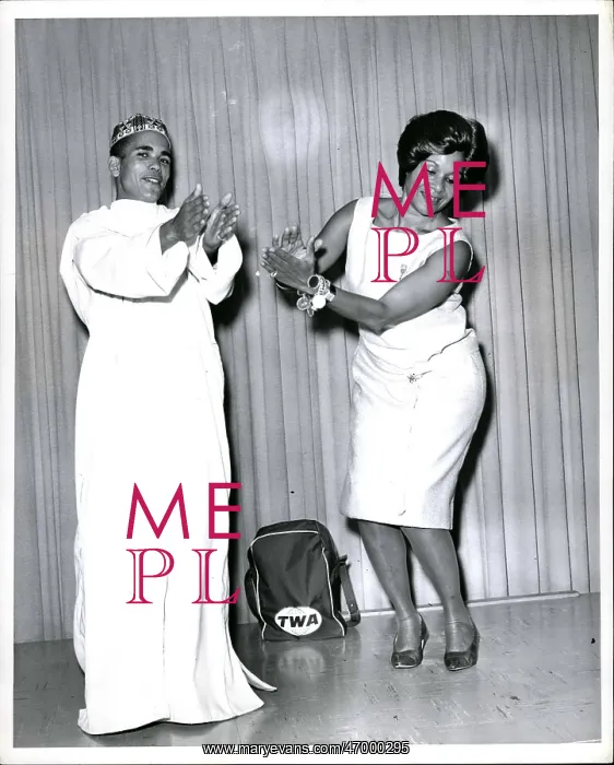 : Katherine Dunham, dancer, with Moroccan court dancer : Katherine Dunham, dancer, with Moroccan court dancer