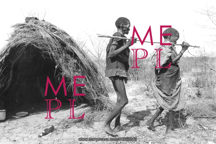 : Kavango, Bushmanland, NAMIBIA. An elderly, blind San : Kavango, Bushmanland, NAMIBIA. An elderly, blind San