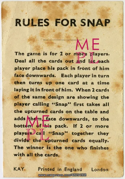  : Kay Snap - Rules of the Game