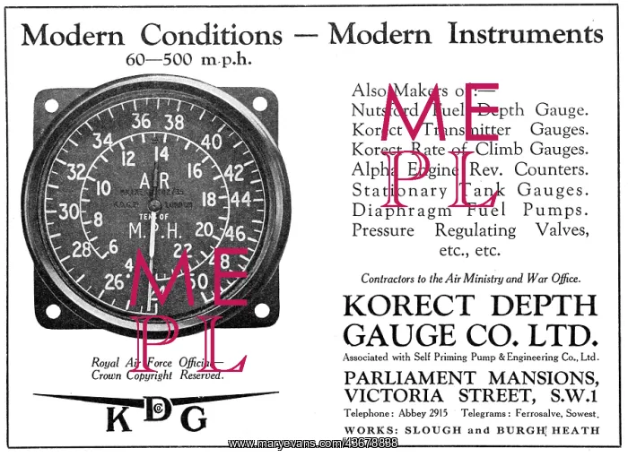 : KDG - Aircraft Instruments. ASI 1937 : KDG - Aircraft Instruments. ASI 1937