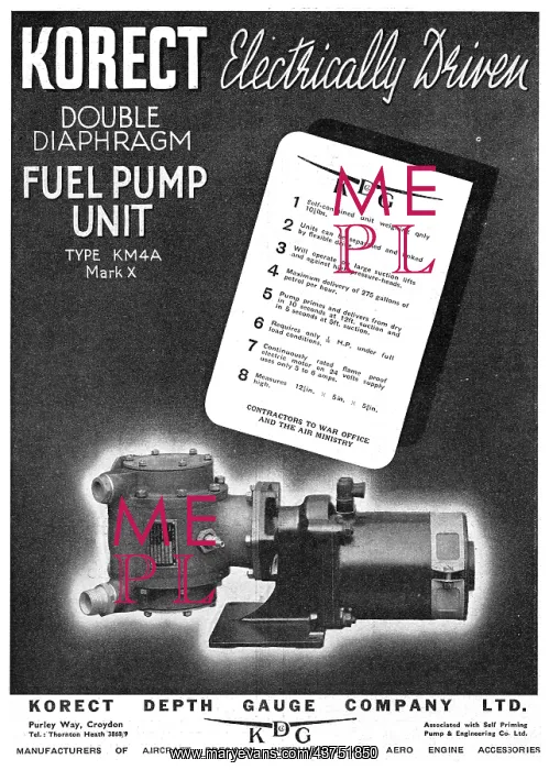 : KDG - Korect Aircraft Instruments. Korect SPE KM4A Pumps : KDG - Korect Aircraft Instruments. Korect SPE KM4A Pumps