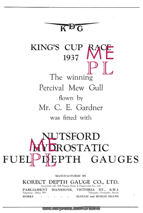 : KDG Nutsford Hydrostatic Fuel Depth Gauge 1937 : KDG Nutsford Hydrostatic Fuel Depth Gauge 1937