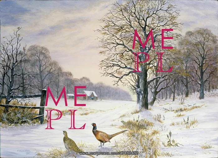 : Keepers Cottage ' landscape with pheasants : Keepers Cottage ' landscape with pheasants