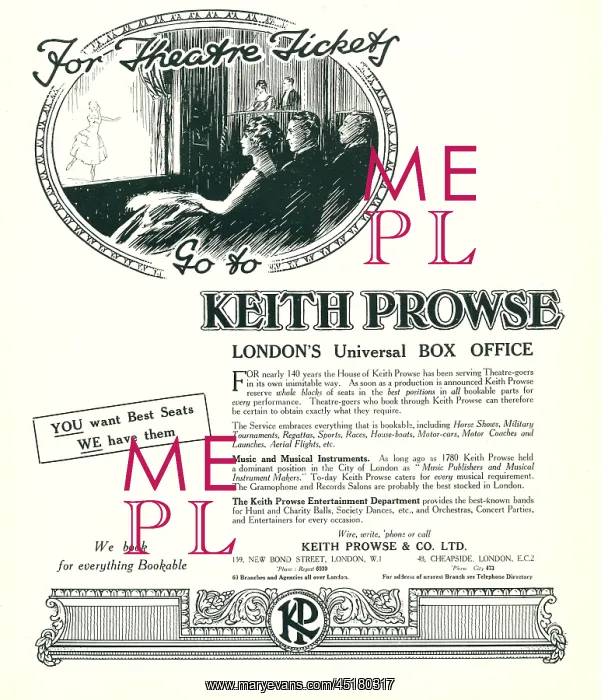 : Keith Prowse Advertisement : Keith Prowse Advertisement