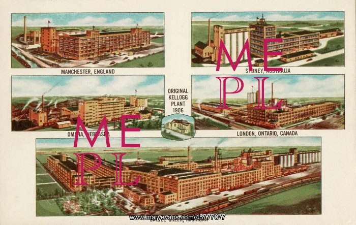 : Kellogg's Co Plants - Corn Flakes Promotional postcard : Kellogg's Co Plants - Corn Flakes Promotional postcard