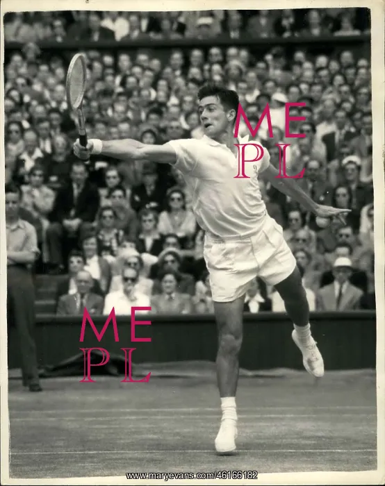  : Ken Rosewall in tennis match at Wimbledon