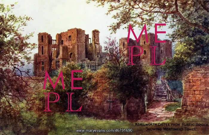 : Kenilworth Castle from Rustic Bridge : Kenilworth Castle from Rustic Bridge