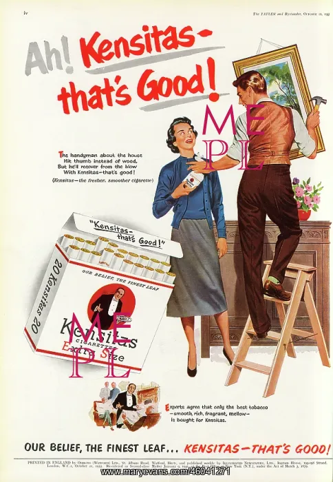 : Kensitas cigarettes advertisement, 1953 : Kensitas cigarettes advertisement, 1953