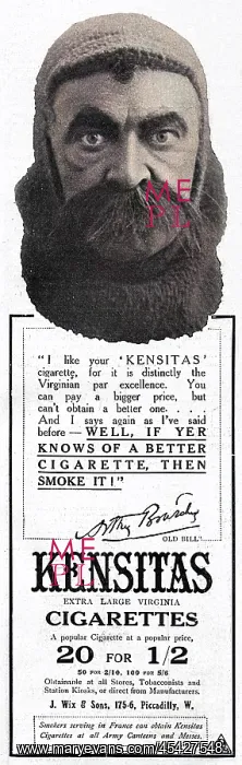 : Kensitas cigarettes advert featuring Old Bill : Kensitas cigarettes advert featuring Old Bill