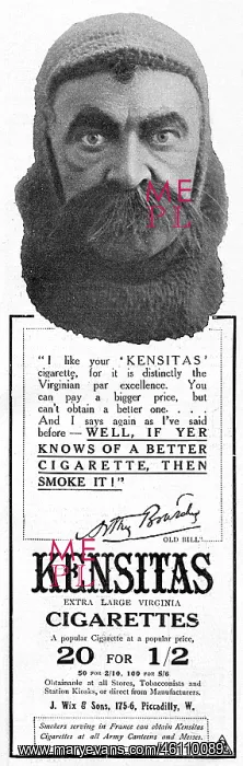 : Kensitas cigarettes advert featuring Old Bill : Kensitas cigarettes advert featuring Old Bill