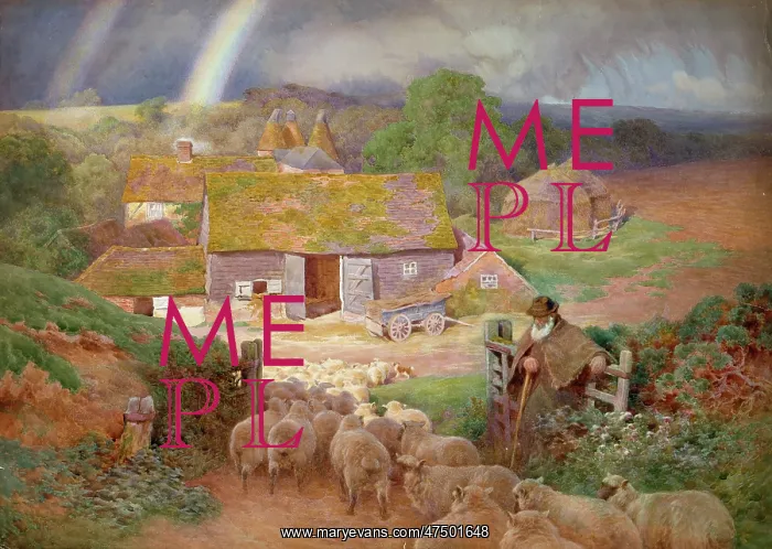 : Kentish Rainbow - shepherd and flock : Kentish Rainbow - shepherd and flock