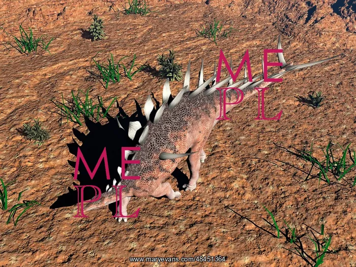 : Kentrosaurus dinosaur walking in the desert : Kentrosaurus dinosaur walking in the desert