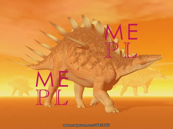 : Three Kentrosaurus dinosaurs in the desert with hazy sunset : Three Kentrosaurus dinosaurs in the desert with hazy sunset