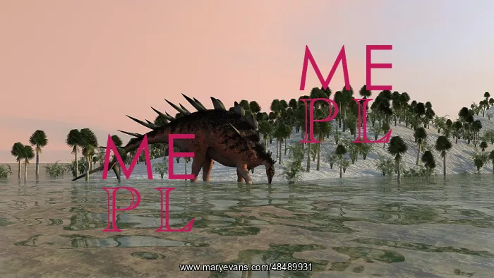 : Kentrosaurus drinking from prehistoric waters : Kentrosaurus drinking from prehistoric waters