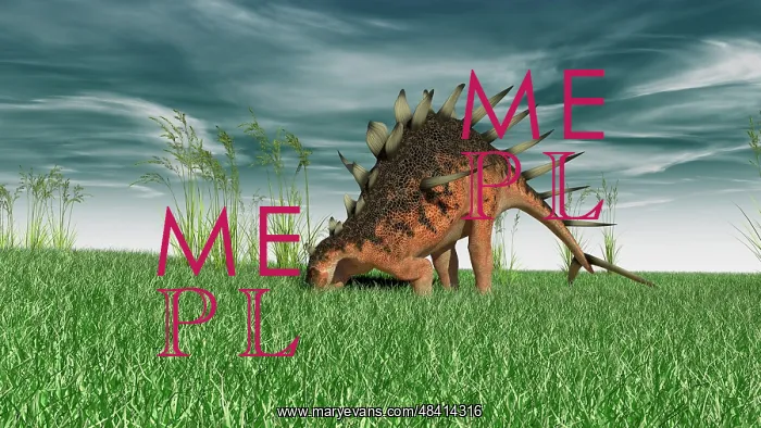 : Kentrosaurus grazing in prehistoric grasslands : Kentrosaurus grazing in prehistoric grasslands