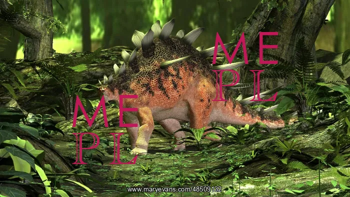 : Kentrosaurus in a prehistoric forest : Kentrosaurus in a prehistoric forest