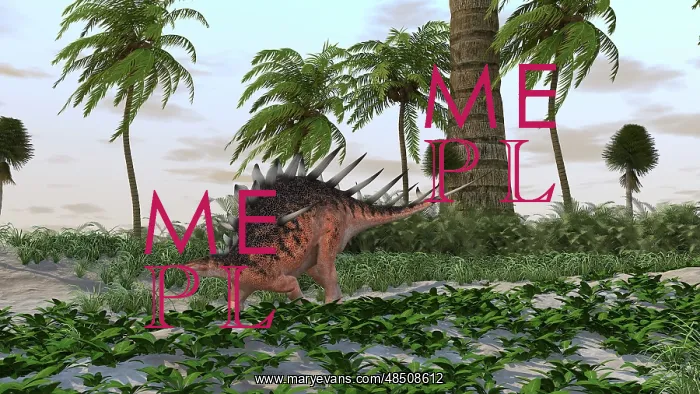 : Kentrosaurus in a prehistoric landscape : Kentrosaurus in a prehistoric landscape