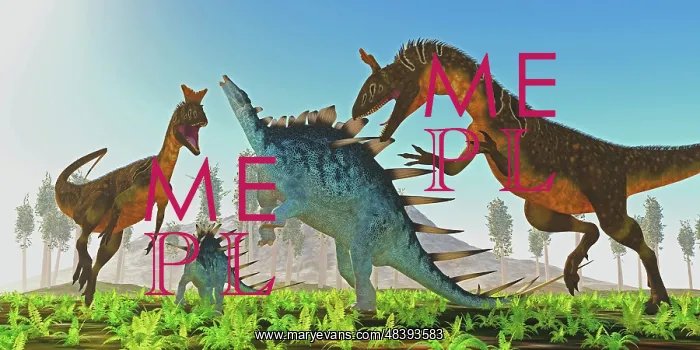 : A Kentrosaurus rears up to defend her offspring from ? : A Kentrosaurus rears up to defend her offspring from ?
