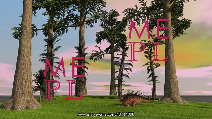 : Kentrosaurus walking through a grassy field : Kentrosaurus walking through a grassy field