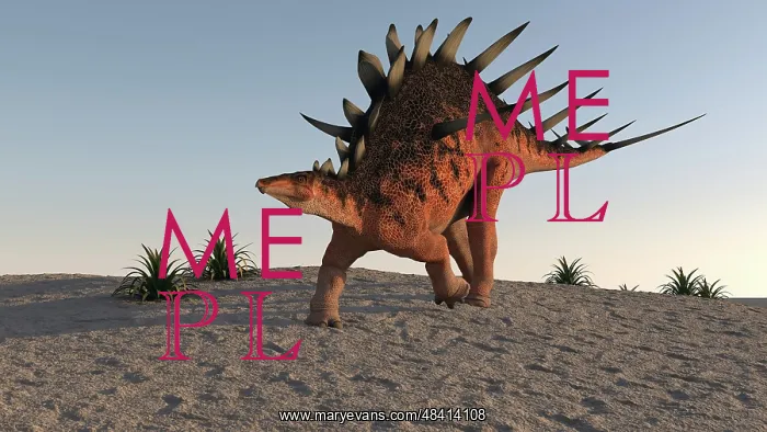 : Kentrosaurus walking on sandy terrain : Kentrosaurus walking on sandy terrain