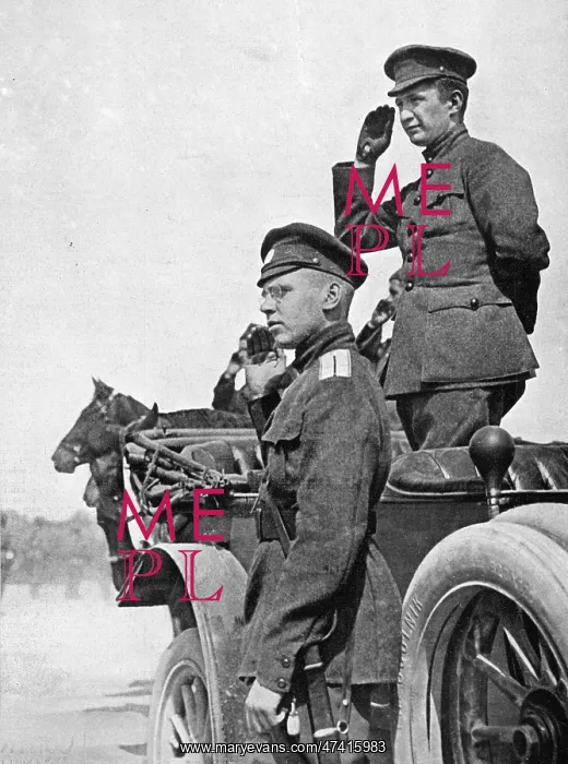 : KERENSKY. Kerensky, with one of his officers, takes a salute : KERENSKY. Kerensky, with one of his officers, takes a salute