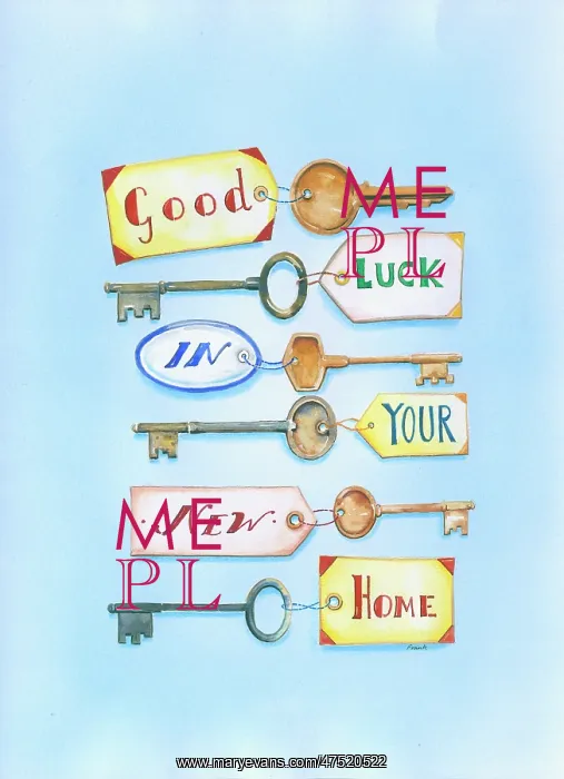  : Six keys with tags Good Luck in Your New Home