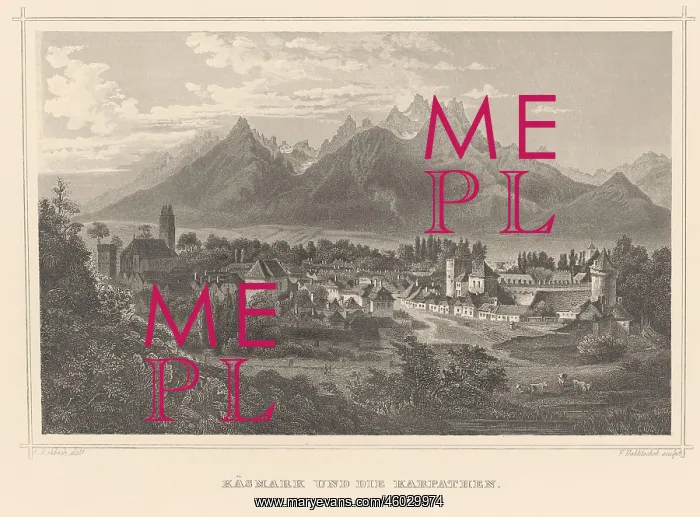 : Kezmarok and the Carpathian Mountains in Hungary. 1860 : Kezmarok and the Carpathian Mountains in Hungary. 1860