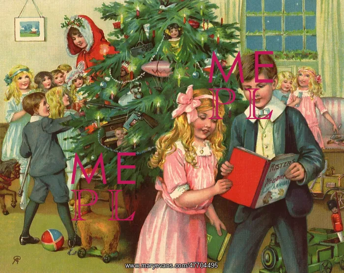  : Kids by Christmas Tree