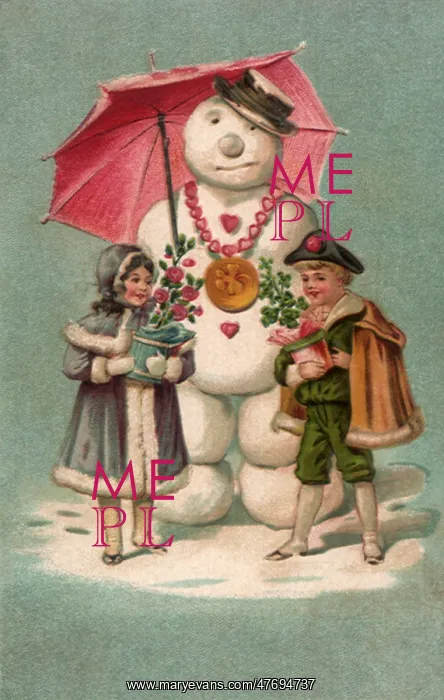  : Kids with Snowman