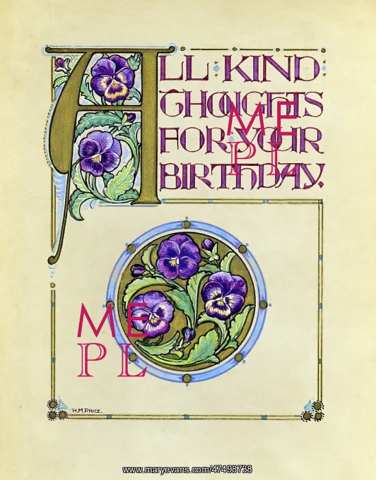  : Kind Thoughts for Your Birthday - Pansies