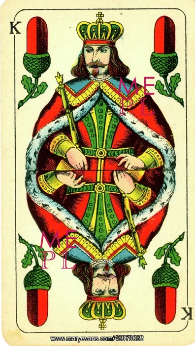 : King of Acorns, German Playing Card